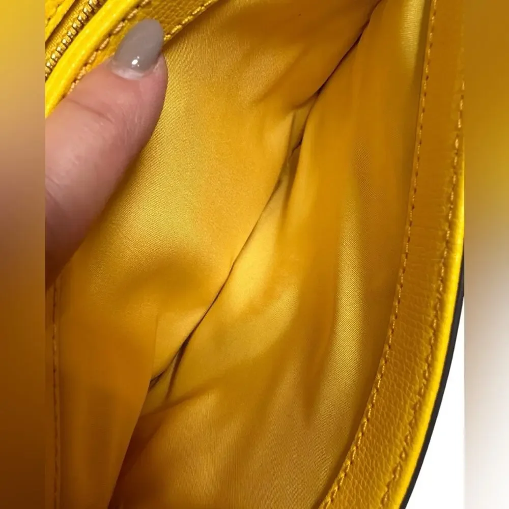 Tory Burch Yellow Leather Crossbody | Gold Chain Strap